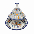 Tajine marocain en céramique multicolore peint à la main