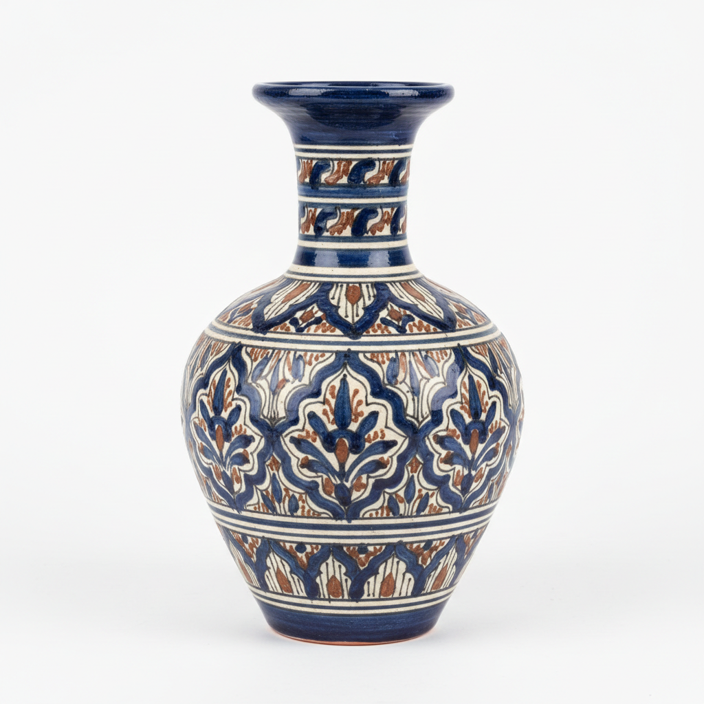Vase en poterie marocaine artisanale